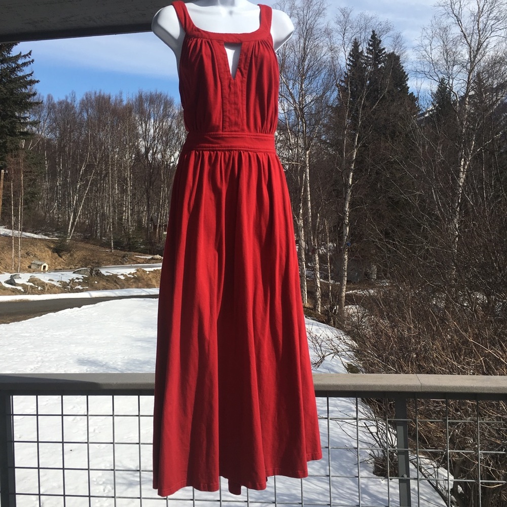 EShakti red maxi dress.